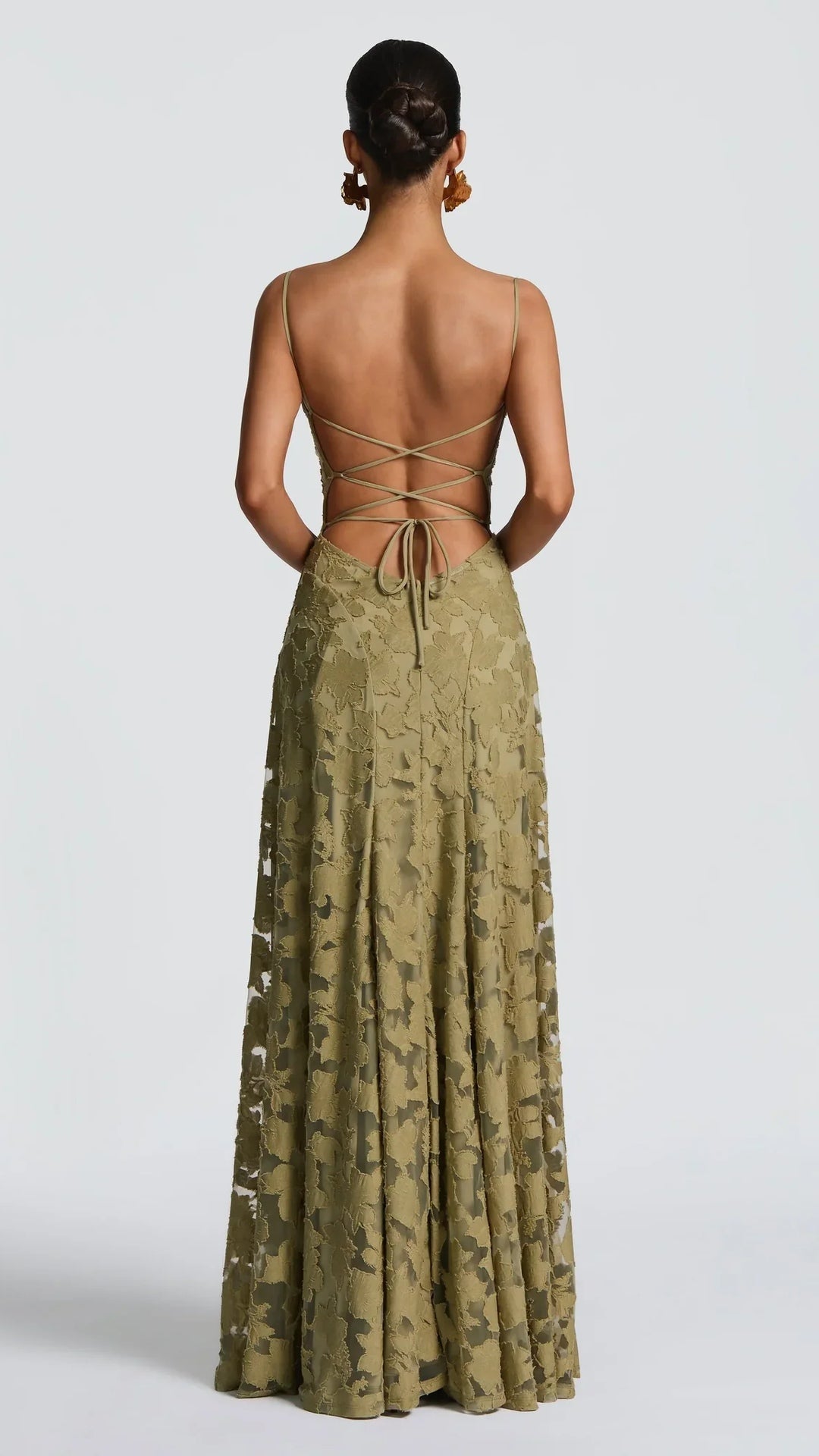 Vera Bordeaux Lace Maxi Dress