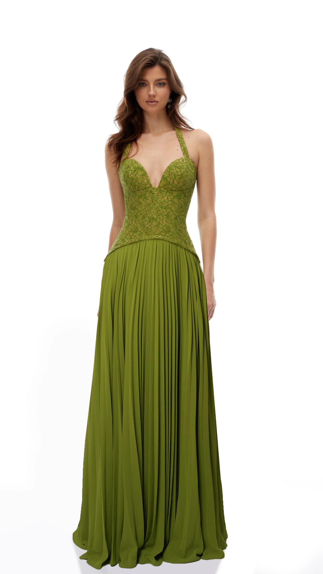 The Green Pleated Corset Dress