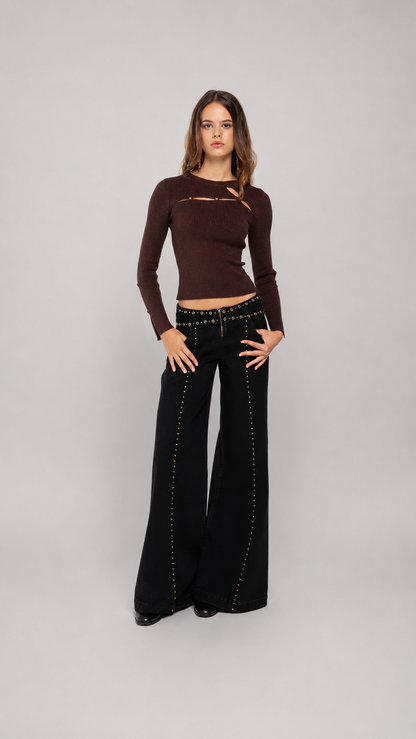 Ava Studded Wide Pants